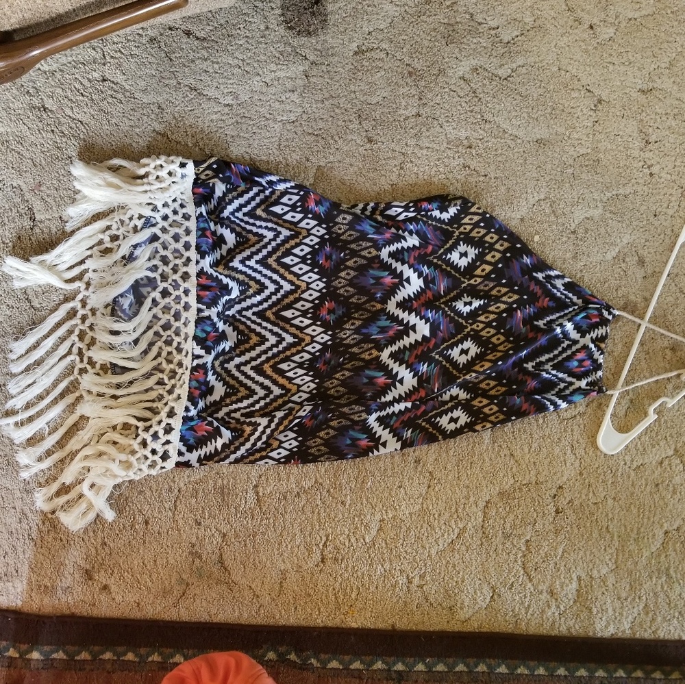 High neck boho dress